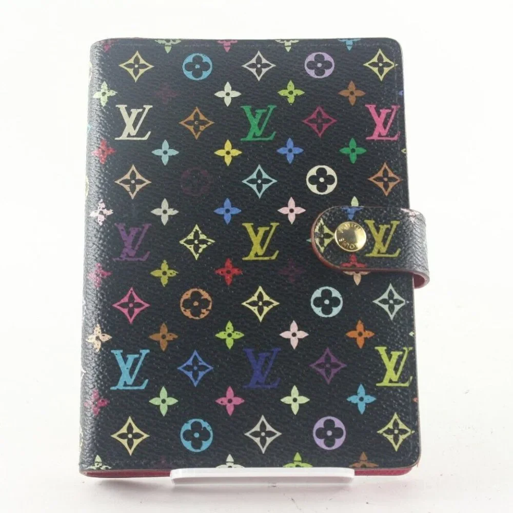 LOUIS VUITTON Black Monogram Multicolor Agenda PM Small Ring 1LV727K